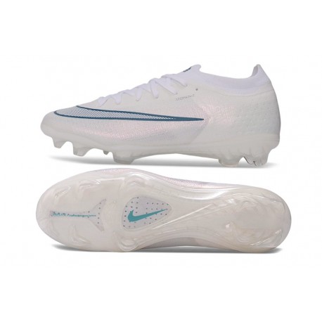 Nike Chaussures Zoom Mercurial Vapor 17 Elite FG Blanc Bleu Ciel
