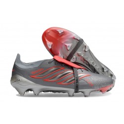 Adidas Predator 26 Elite Fold-over Tongue FG Gris Rouge