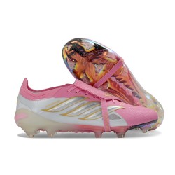 Adidas Predator 26 Elite Fold-over Tongue FG Rose Blanc