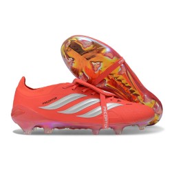 Adidas Predator 26 Elite Fold-over Tongue FG Rouge Argent