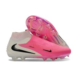 Chaussure de Foot Nike Phantom 6 High Elite FG Rose Noir Blanc