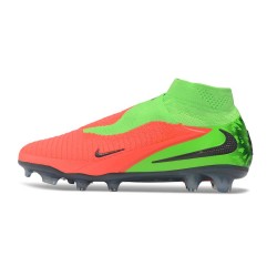 Chaussure de Foot Nike Phantom 6 High Elite FG Hot Punch Noir Vert Strike