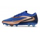 Crampons de Foot Nike Phantom 6 Elite Low FG Bleu Marine Cuivre Métallique
