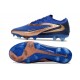 Crampons de Foot Nike Phantom 6 Elite Low FG Bleu Marine Cuivre Métallique