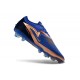 Crampons de Foot Nike Phantom 6 Elite Low FG Bleu Marine Cuivre Métallique