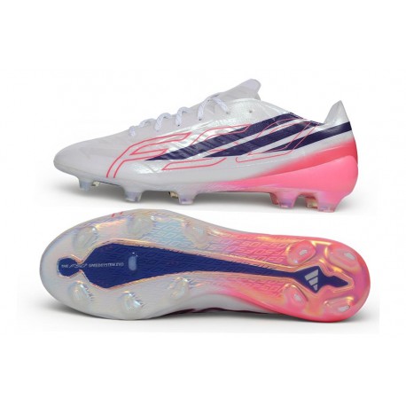 Crampons Nouvelle adidas F50 Hyperfast EVO FG Blanc Rose Noir