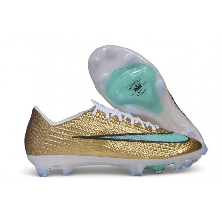Chaussure de Soccer Nike Mercurial Superfly 11 Elite FG Mtlc Or Vert luminescent
