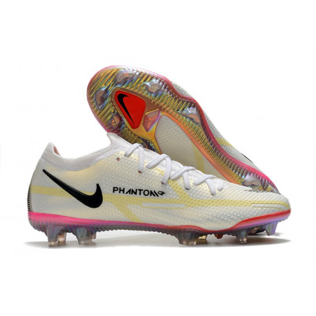 Chaussure De Football Nike Phantom Gt2 Élite Fg Blanc Noir Carmin Rose