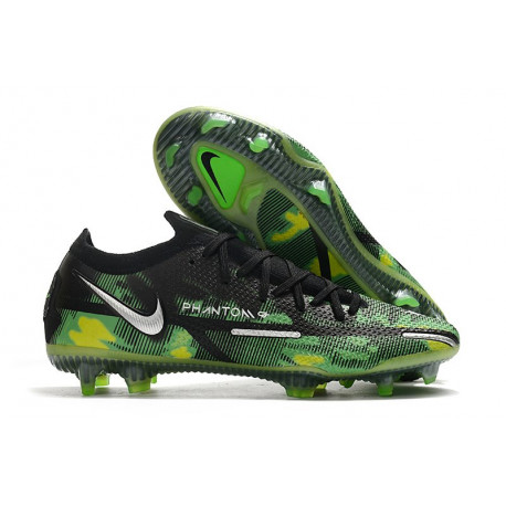 Nike Phantom Gt2 Élite Fg Noir Platine Métallique Vert Strike