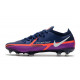 Chaussures De Football Nike Phantom Gt2 Élite Fg Bleu Marine Blanc Violet