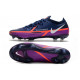 Chaussures De Football Nike Phantom Gt2 Élite Fg Bleu Marine Blanc Violet