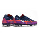 Chaussures De Football Nike Phantom Gt2 Élite Fg Bleu Marine Blanc Violet