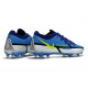 Chaussures De Football Nike Phantom Gt2 Élite Fg Sapphire Volt Gris Brouillard Bleu