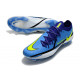 Chaussures De Football Nike Phantom Gt2 Élite Fg Sapphire Volt Gris Brouillard Bleu