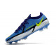 Chaussures De Football Nike Phantom Gt2 Élite Fg Sapphire Volt Gris Brouillard Bleu
