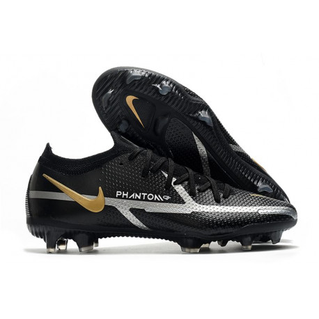 Nike Phantom Gt2 Élite Fg Noir Gris Foncé Métallique Or Métallique