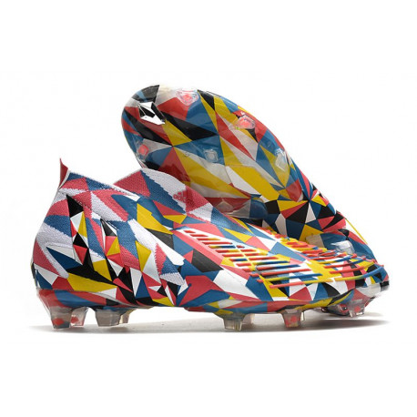 adidas Predator Edge+ FG Geometric Bleu Equipe Jaune Rouge Solaire