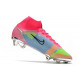 Chaussures football Nike Mercurial Superfly 8 Élite FG Rose Bleu Jaune