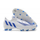 Crampon adidas Predator Edge .1 Low FG Blanc Bleu Hi Res