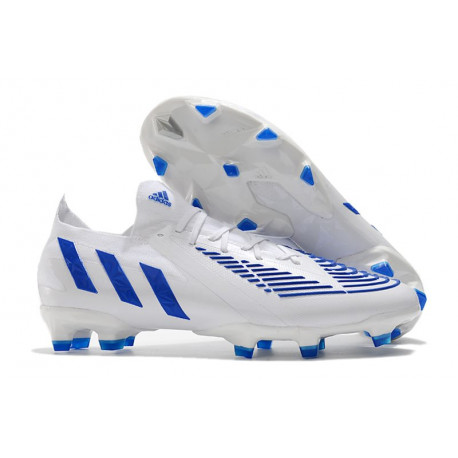 Crampon adidas Predator Edge .1 Low FG Blanc Bleu Hi Res