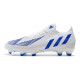 Crampon adidas Predator Edge .1 Low FG Blanc Bleu Hi Res