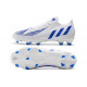 Crampon adidas Predator Edge .1 Low FG Blanc Bleu Hi Res