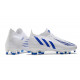 Crampon adidas Predator Edge .1 Low FG Blanc Bleu Hi Res