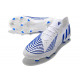 Crampon adidas Predator Edge .1 Low FG Blanc Bleu Hi Res