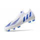 Crampon adidas Predator Edge .1 Low FG Blanc Bleu Hi Res