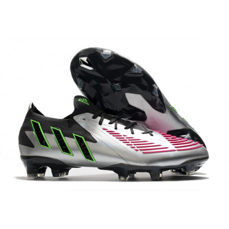 Crampon adidas Predator Edge .1 Low FG Argent Noir Rose