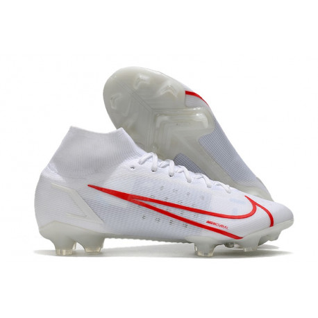 Chaussures de football Nike Mercurial Superfly 8 Élite FG Blanc Rouge