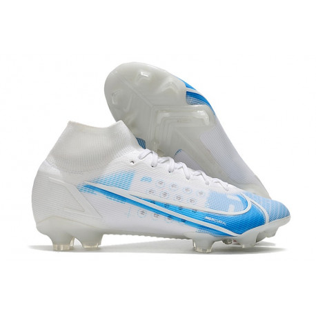 Nike Mercurial Superfly VIII Elite DF FG Blanc Bleu