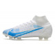 Nike Mercurial Superfly VIII Elite DF FG Blanc Bleu