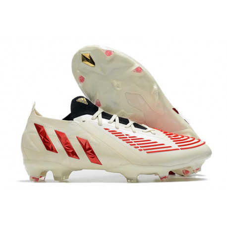 Crampon adidas Predator Edge .1 Low FG Showdown - Blanc Rouge Doré
