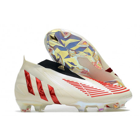 adidas Crampons Foot Predator Edge+ FG Showdown - Blanc Rouge Doré