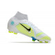 Nike Mercurial Superfly VIII Elite DF FG Blanc Bleu Jaune