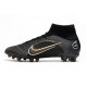 Nike Mercurial Superfly 8 Elite Synthetique AG Noir Or Métallique Argent Métallique
