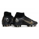 Nike Mercurial Superfly 8 Elite Synthetique AG Noir Or Métallique Argent Métallique