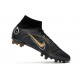 Nike Mercurial Superfly 8 Elite Synthetique AG Noir Or Métallique Argent Métallique