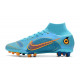 Nike Mercurial Superfly 8 Elite Synthetique AG Bleu Chlorine Orange Laser Marina
