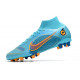 Nike Mercurial Superfly 8 Elite Synthetique AG Bleu Chlorine Orange Laser Marina