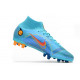 Nike Mercurial Superfly 8 Elite Synthetique AG Bleu Chlorine Orange Laser Marina