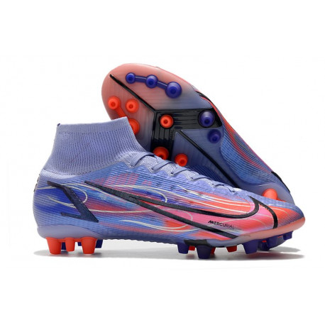 Nike Mercurial Superfly 8 Elite Synthetique AG Mbappé Chardon Clair Argent Métallique