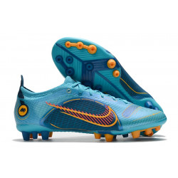 Chaussures de football Nike Mercurial Vapor 14 Élite AG Bleu Chlorine Orange Laser Marina