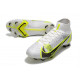 Nike Mercurial Superfly VIII Elite DF FG Silver Safari - Blanc Noir Argenté Jaune Fluo