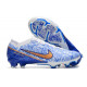 Crampons Nike Zoom Mercurial Vapor 15 Elite FG Blanc Bleu Or