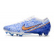 Crampons Nike Zoom Mercurial Vapor 15 Elite FG Blanc Bleu Or