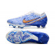 Crampons Nike Zoom Mercurial Vapor 15 Elite FG Blanc Bleu Or