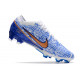 Crampons Nike Zoom Mercurial Vapor 15 Elite FG Blanc Bleu Or