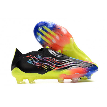Chaussure adidas Copa Sense + FG Noir Cyan Vif Jaune Solaire Equipe